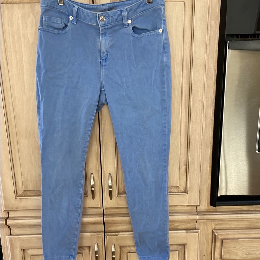 Michael Kors Stylish Blue Denim Jeans Izzy cropped skinny sz 6